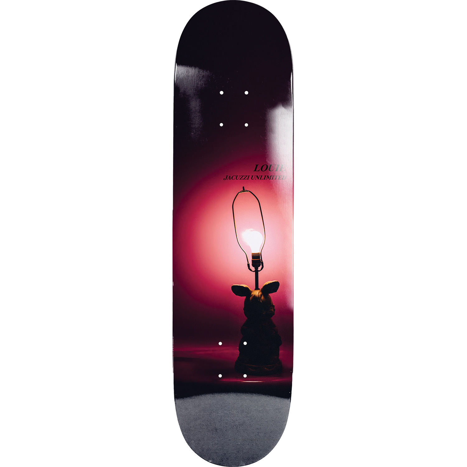 Jacuzzi Unlimited Skateboards Louie Barletta Bunny Lamp Black Skateboard Deck 8.25