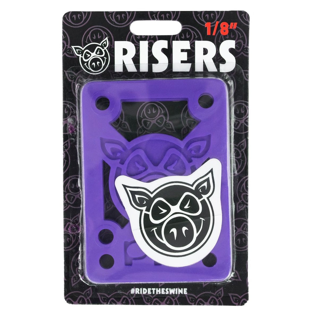 Pig 1/8" Hard Skateboard Risers - Purple