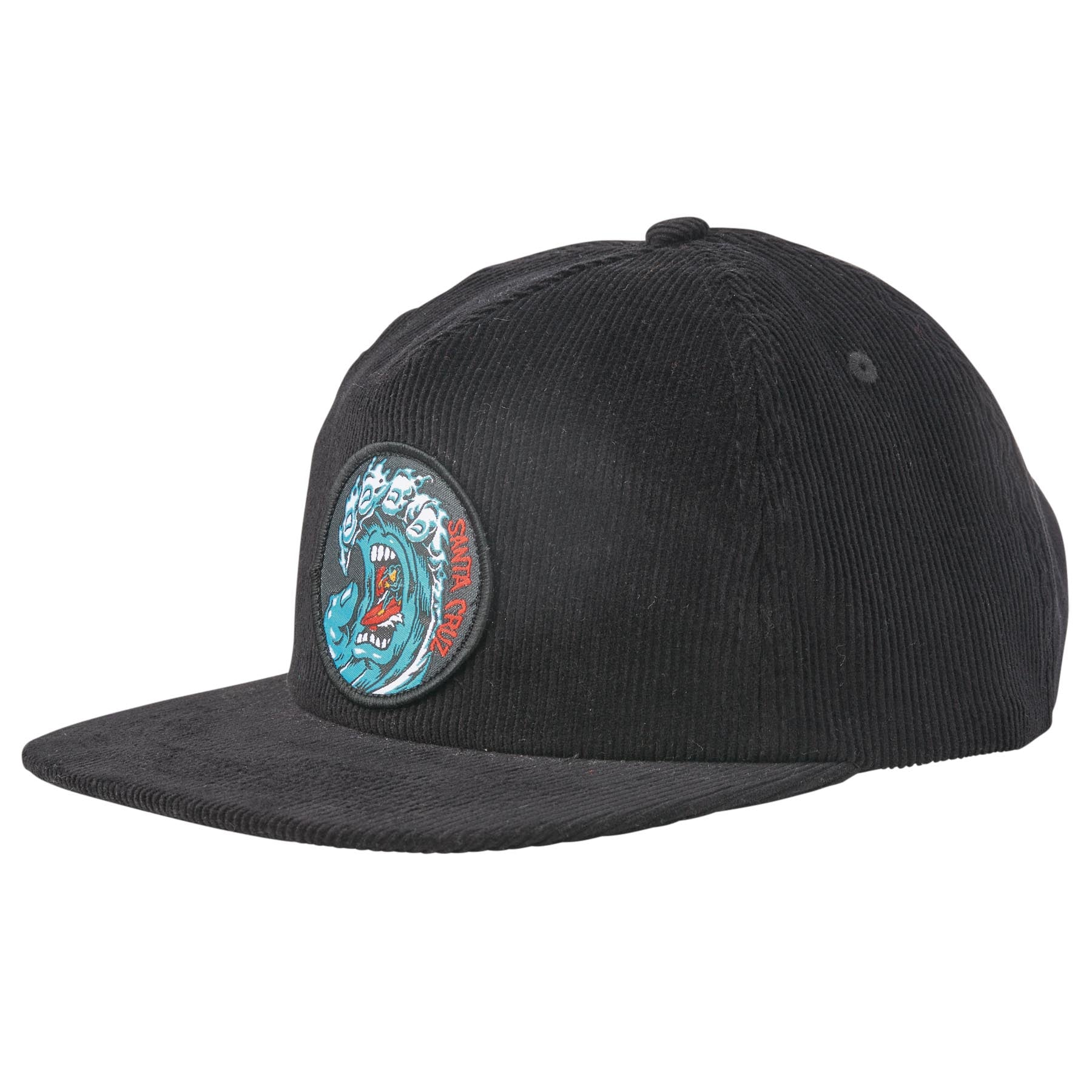 Santa Cruz Screaming Wave Strapback Unstructured Mid Hat Black OS Unisex - Invisible Board Shop