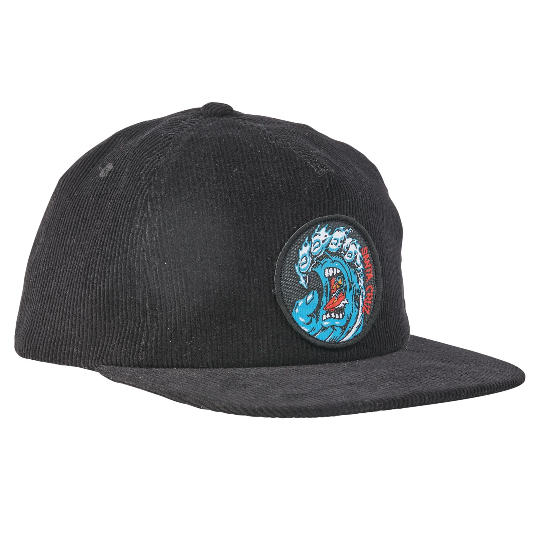 Santa Cruz Screaming Wave Strapback Unstructured Mid Hat Black OS Unisex - Invisible Board Shop
