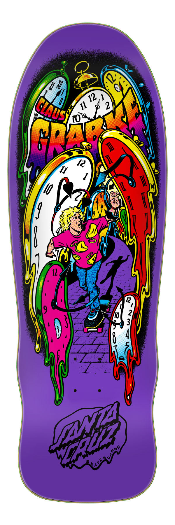 Santa Cruz Skateboard Deck Grabke Melting Clocks Reissue 9.7in x 29.4in - Invisible Board Shop