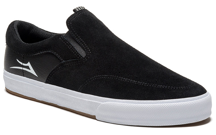 Lakai - Owen Black and White Skateboard Shoes - Invisible Board Shop