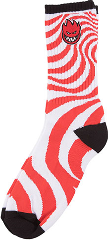 Spitfire Bighead Fill Embroidered Swirl Socks Red/White/Black - Invisible Board Shop