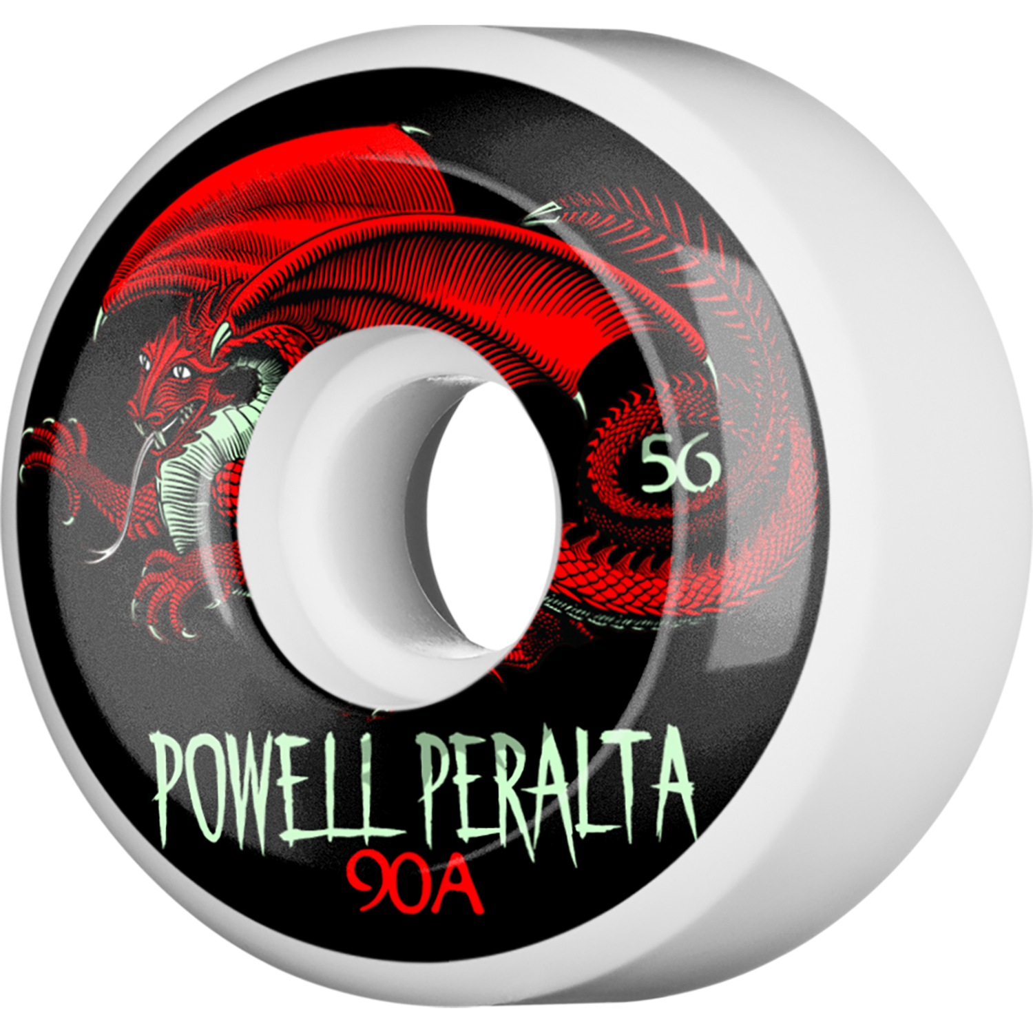 Powell Oval Dragon Skateboard Wheels Red Dragon 56 MM 90A - Invisible Board Shop