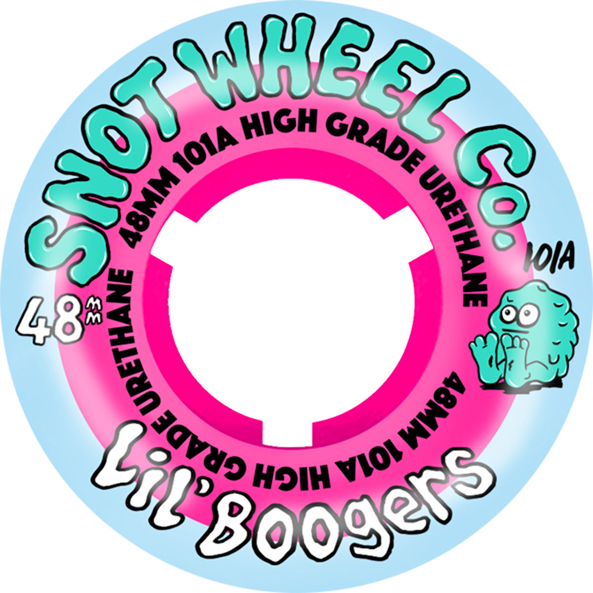 Snot Lil Boogers Skateboard Wheels 48MM 101A Ice Blue/Pink - Invisible Board Shop