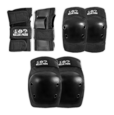 187 Killer Pads Black 6 Pack - Junior - Invisible Board Shop