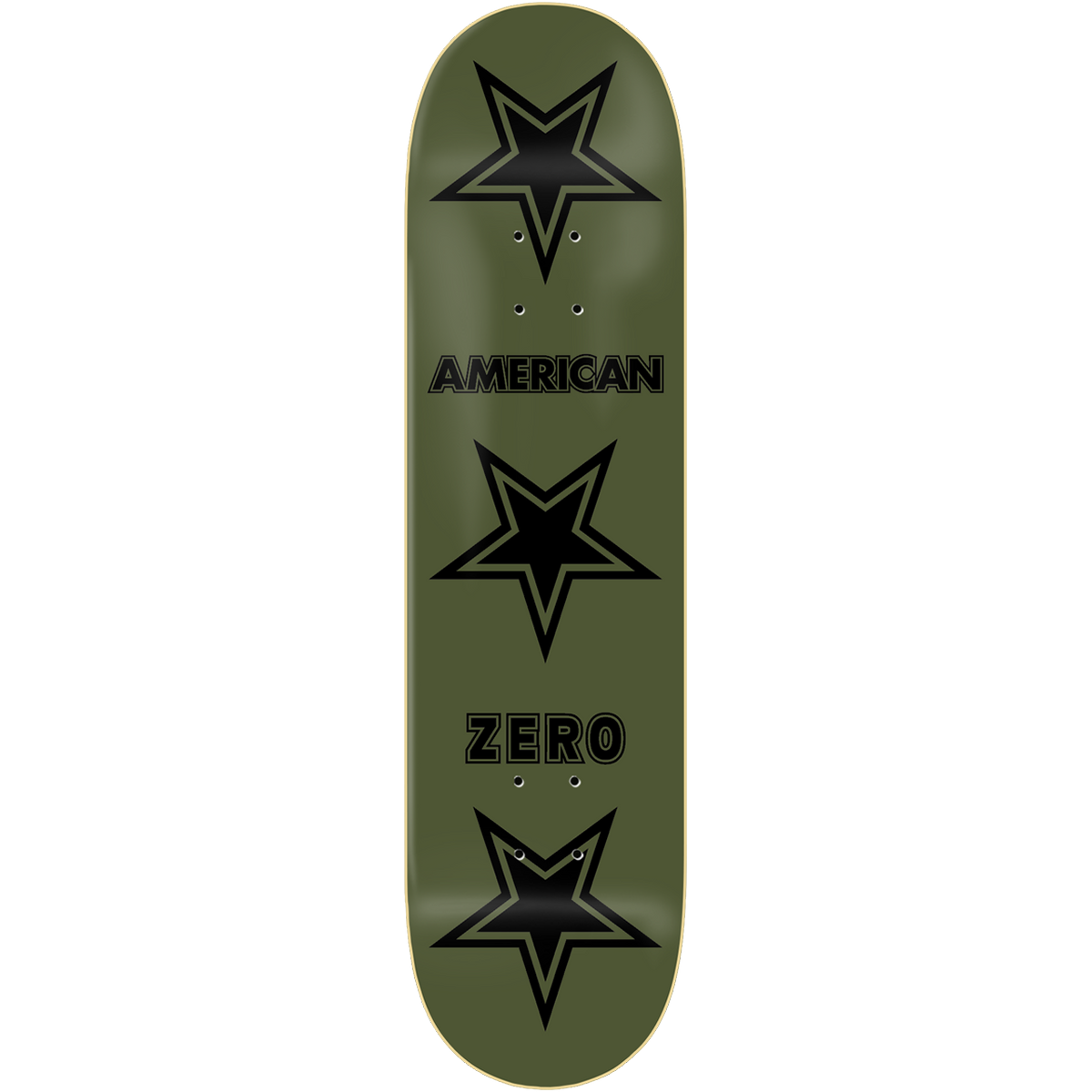 Zero Skateboard Deck American Zero Military Green/Black 8.25" - Invisible Board Shop