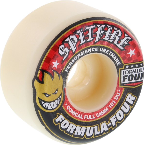 Spitfire Formula Four Conical Full Skateboard Wheels 54MM 101a Red - Invisible Board Shop