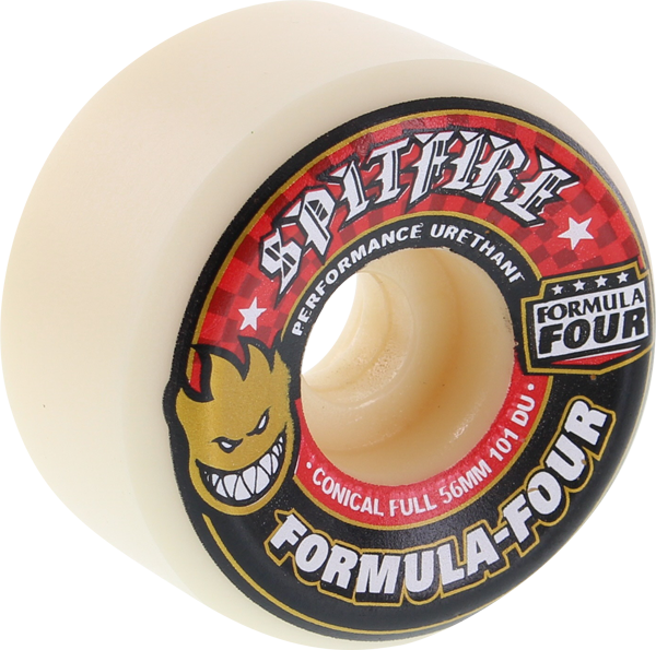 Spitfire Formula Four Conical Full Skateboard Wheels 56MM 101a Red - Invisible Board Shop
