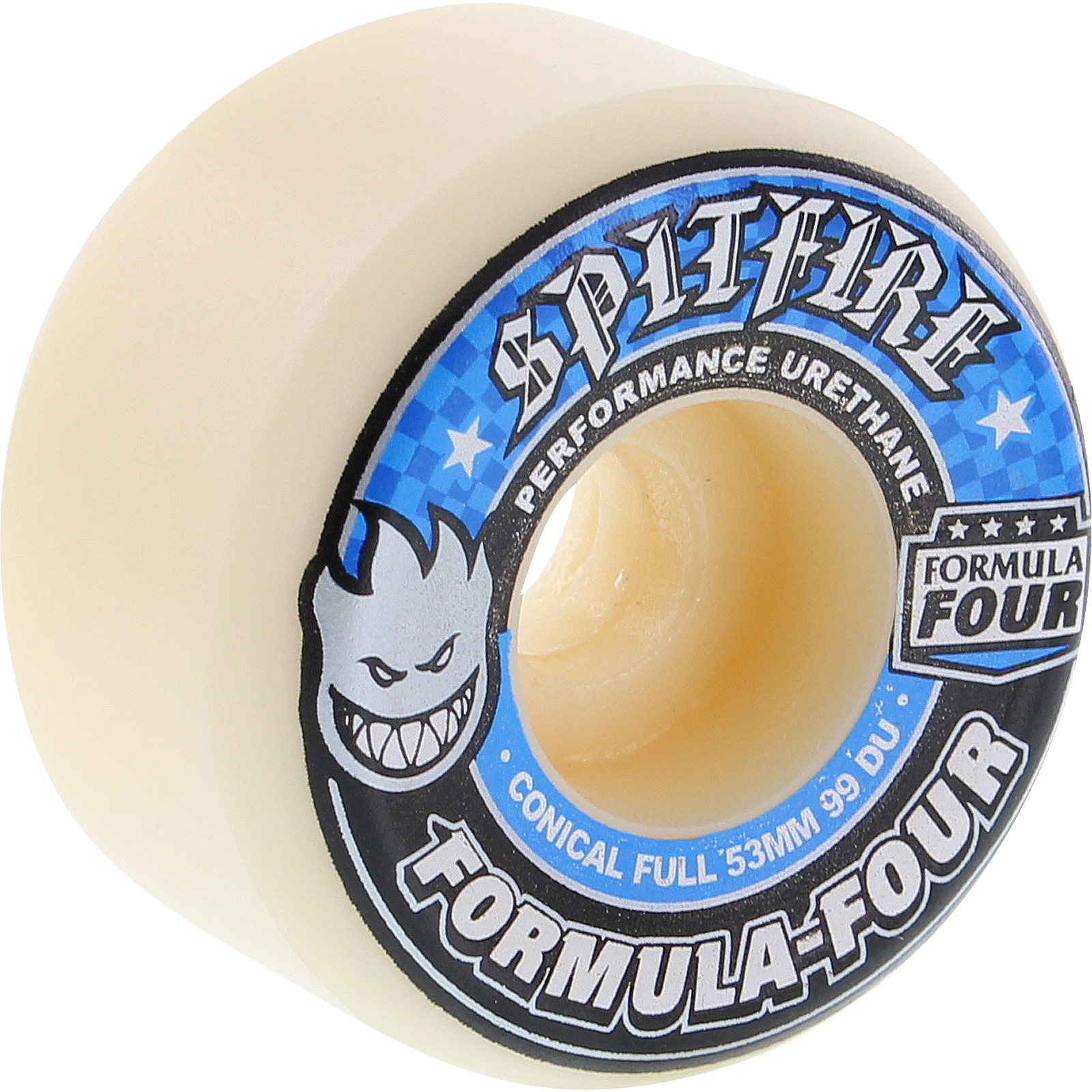 Spitfire Formula Four Conical Full Skateboard Wheels 53MM 99a Blue - Invisible Board Shop