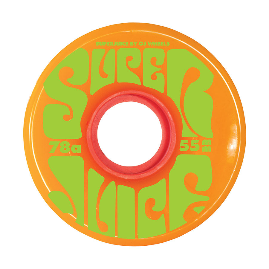 OJ Mini Super Juice Orange and Green 78a 55mm Skateboard Wheels - Invisible Board Shop