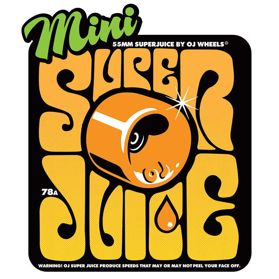 OJ Mini Super Juice Orange and Green 78a 55mm Skateboard Wheels - Invisible Board Shop