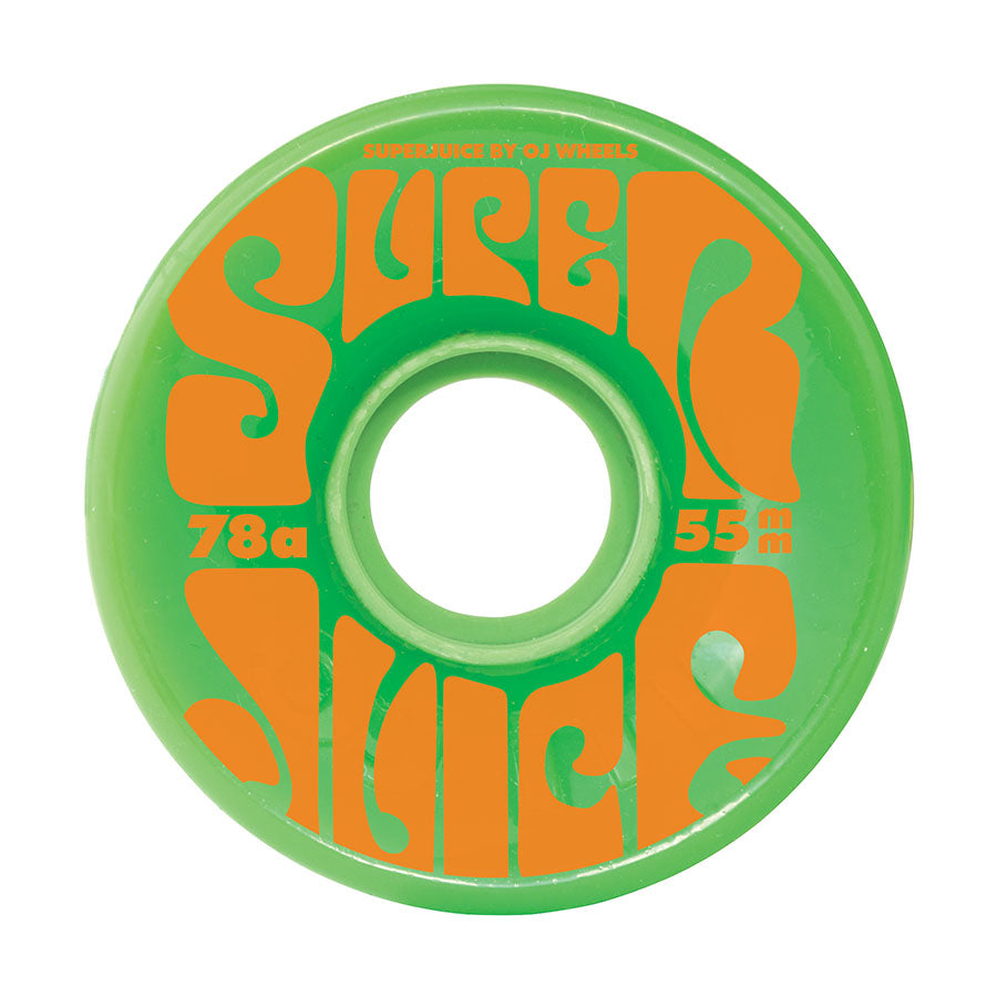 OJ Mini Super Juice  Green 78a 55mm Skateboard Wheels - Invisible Board Shop
