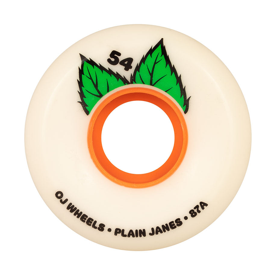 OJ Keyframe Plain Jane 54mm 87a White Green and Orange - Invisible Board Shop