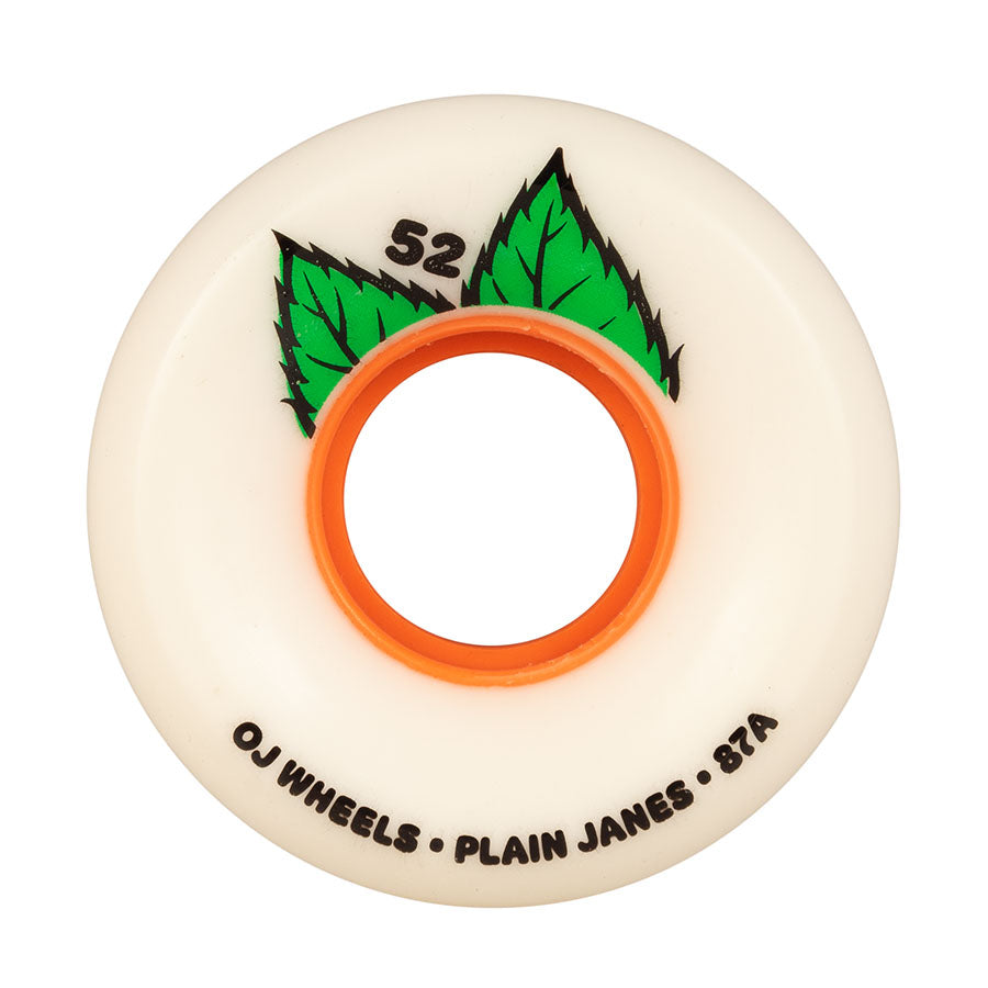 OJ Keyframe Plain Jane 52mm 87a White Green and Orange - Invisible Board Shop