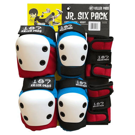 187 Killer Pads Red/White/Blue 6 Pack - Junior - Invisible Board Shop