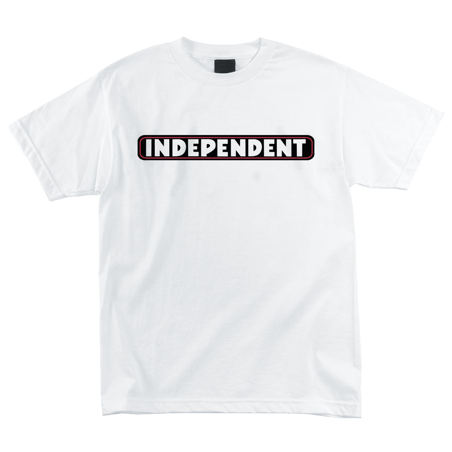 Independent Bar Logo Short Sleeve Mens T-Shirt White - Invisible Board Shop