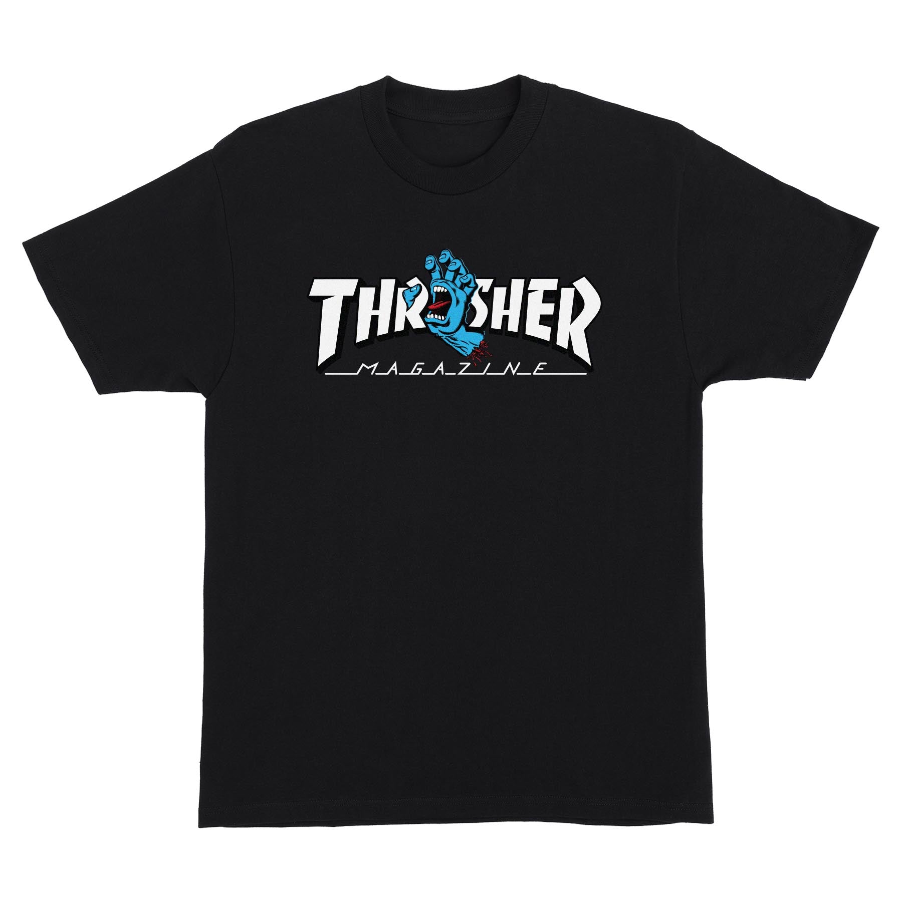 Santa Cruz x Thrasher Screaming Logo S/S Heavyweight T-Shirt Black Mens - Invisible Board Shop