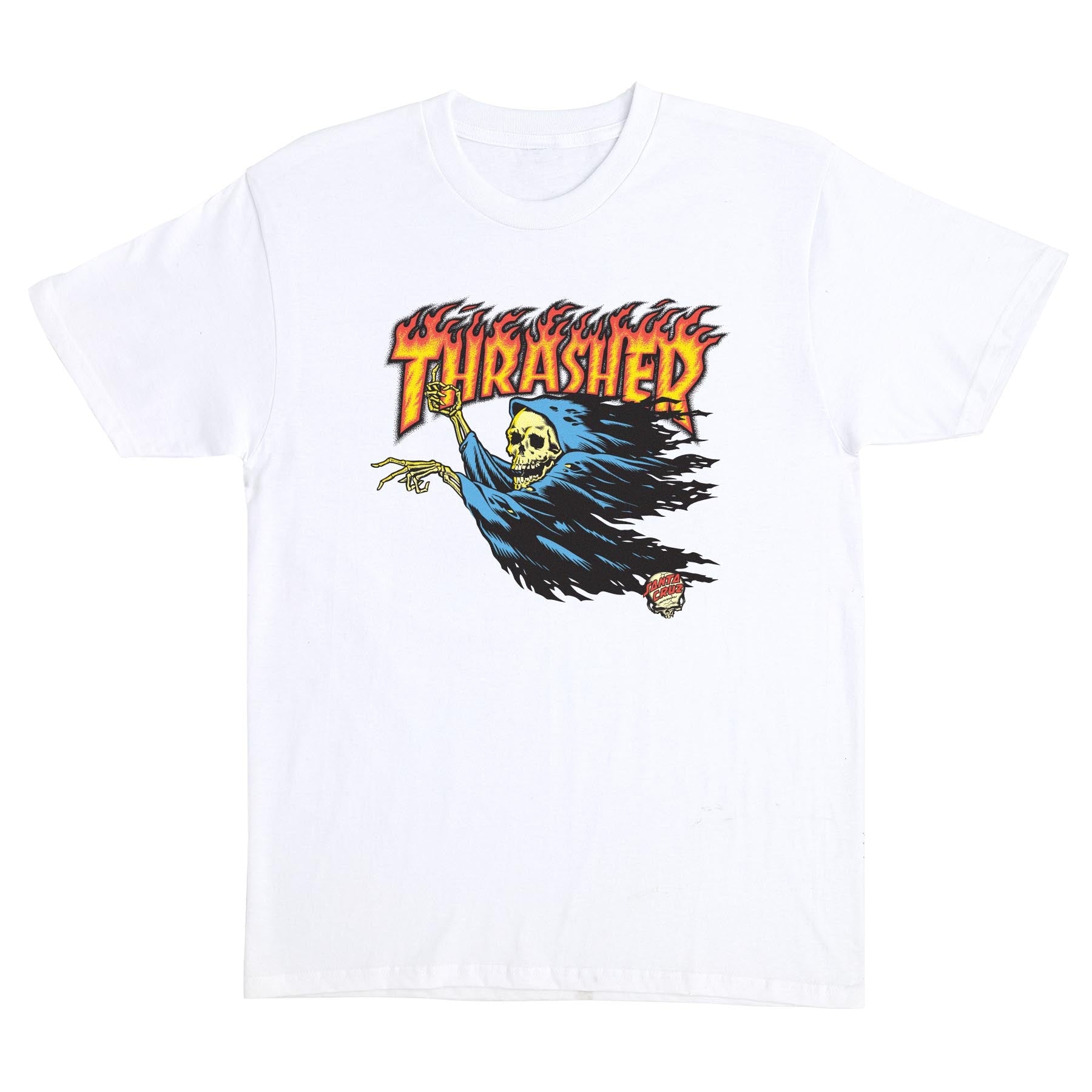 Santa Cruz x Thrasher O'Brien Reaper S/S Heavyweight T-Shirt White Mens - Invisible Board Shop