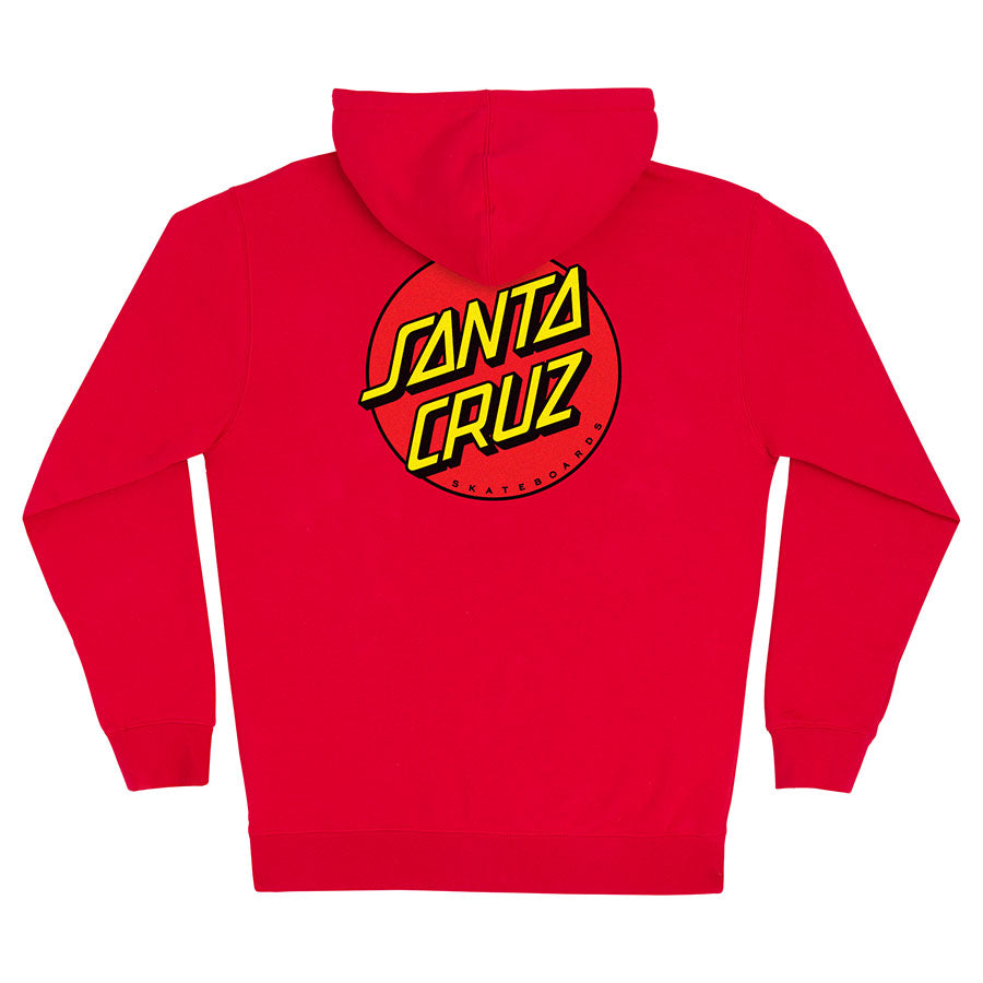 Santa Cruz Classic Dot Zip Hooded Heavyweight Sweatshirt Red - Invisible Board Shop