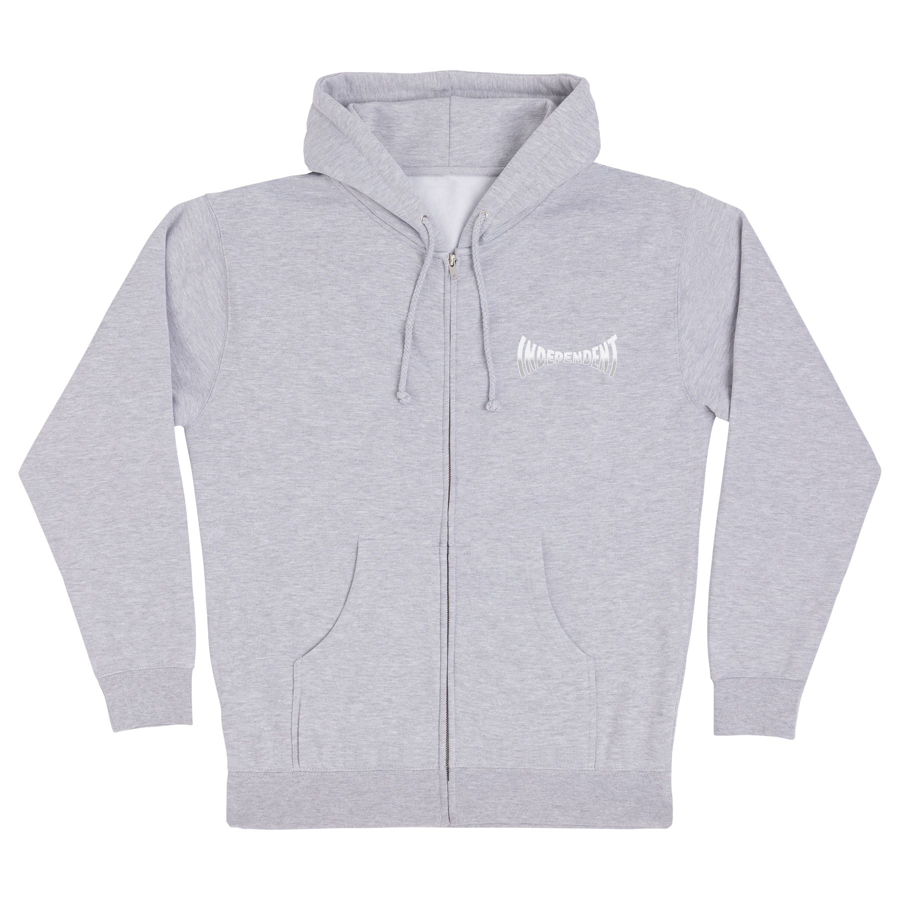 Independent Pavement Span Zip Hooded Heavyweight Sweatshirt Grey - Invisible Board Shop