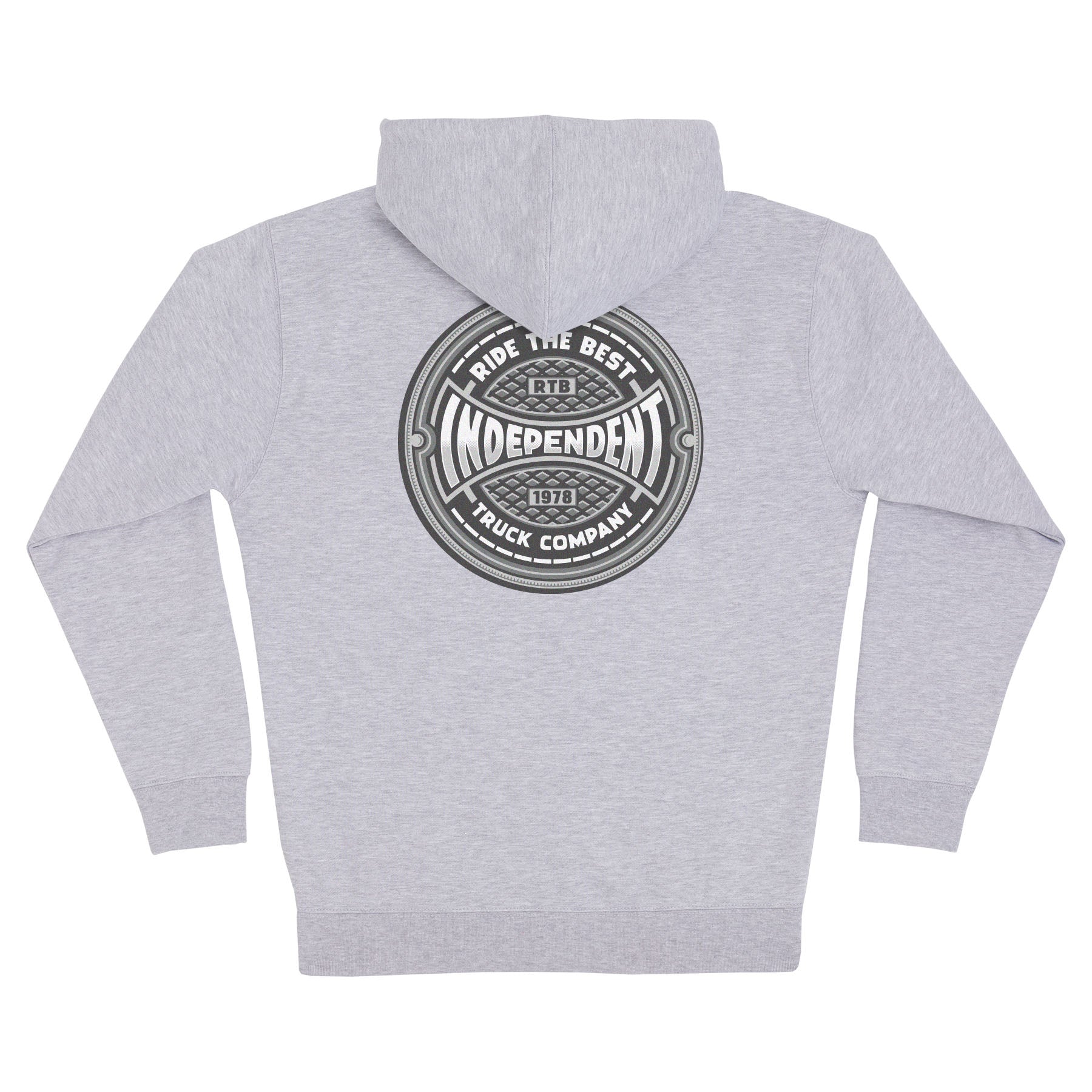 Independent Pavement Span Zip Hooded Heavyweight Sweatshirt Grey - Invisible Board Shop