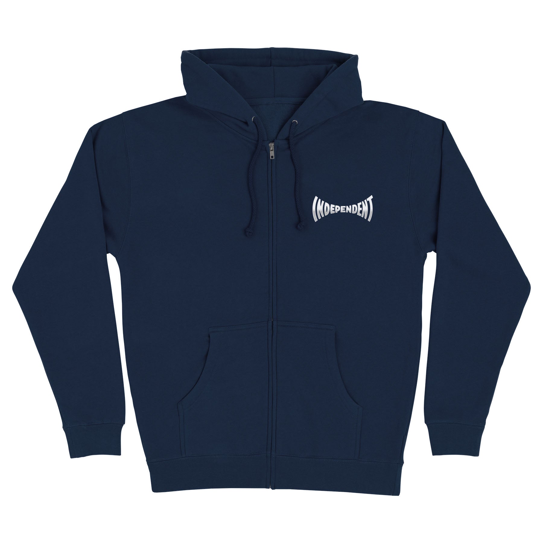 Independent Pavement Span Zip Hooded Heavyweight Sweatshirt Navy Blue - Invisible Board Shop
