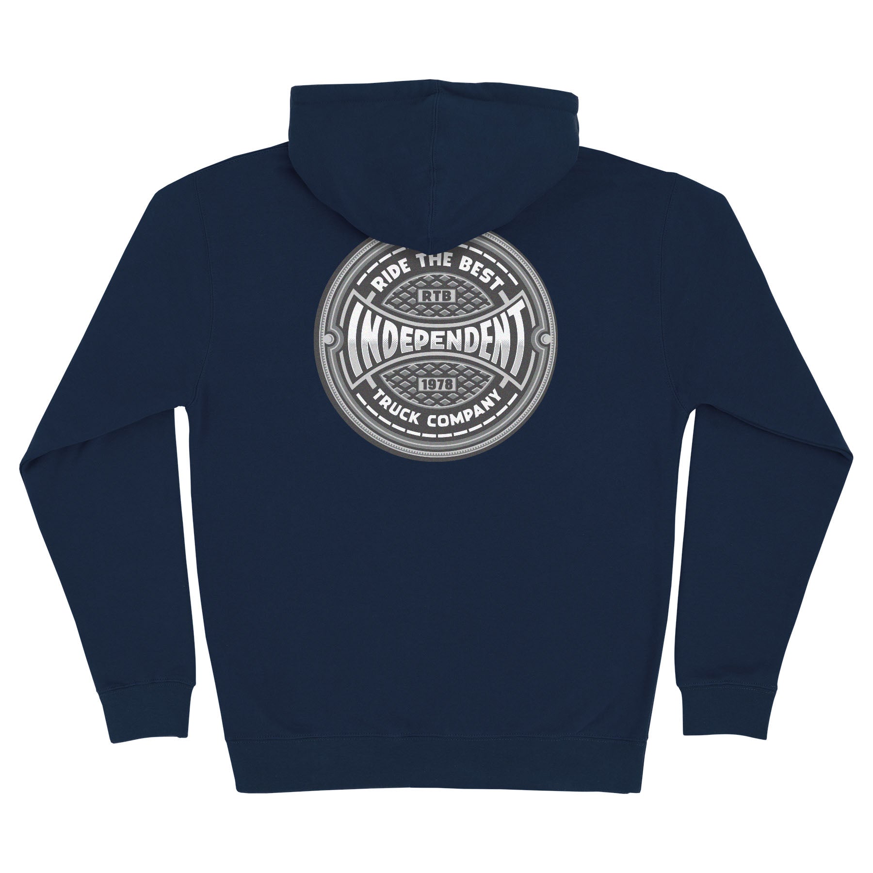 Independent Pavement Span Zip Hooded Heavyweight Sweatshirt Navy Blue - Invisible Board Shop