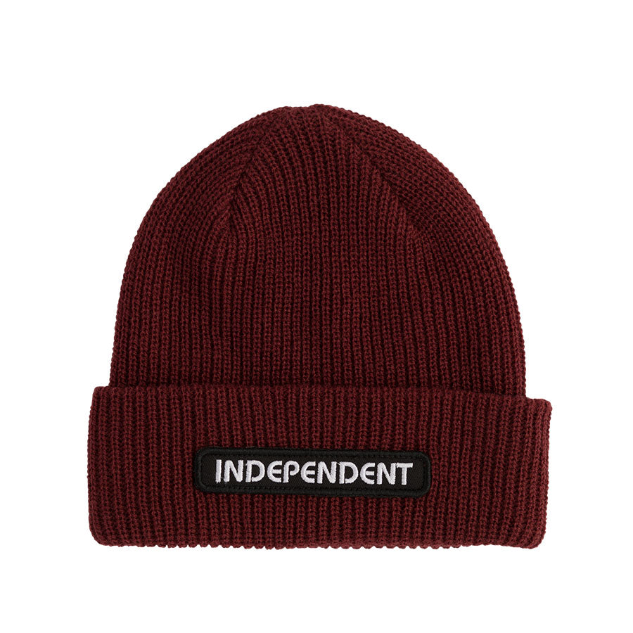 Independent B/C Groundwork Beanie Long Shoreman Hat Burgundy OS Unisex - Invisible Board Shop