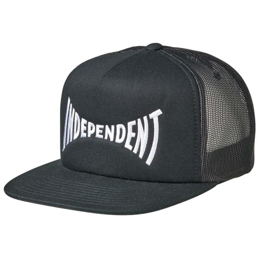 Independent Span Mesh Trucker High Profile Hat Black - Invisible Board Shop