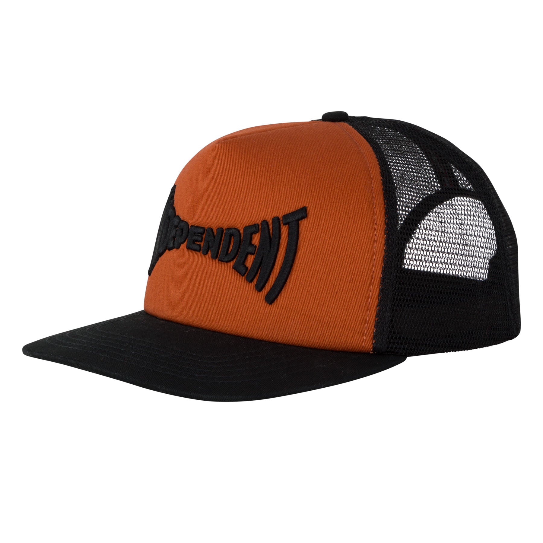 Independent Span Mesh Trucker High Profile Hat Brown/Black - Invisible Board Shop