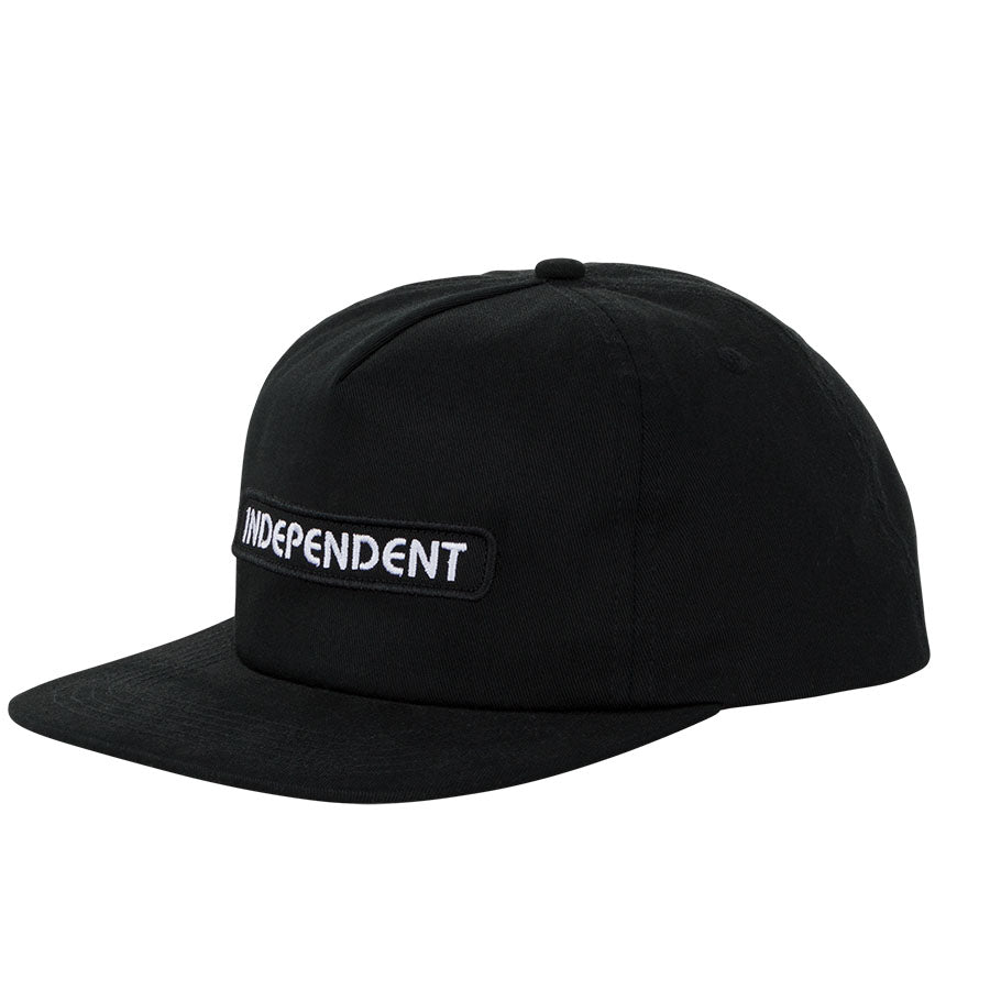 Independent B/C Groundwork Snapback Mid Profile Hat Black OS Unisex - Invisible Board Shop