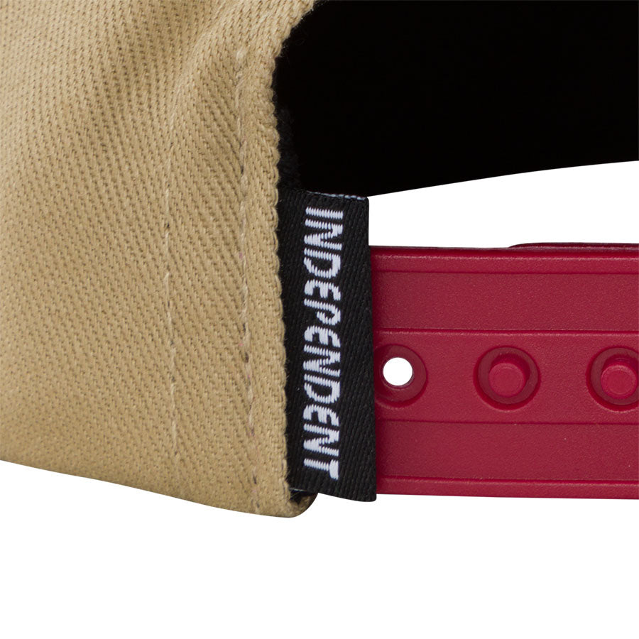 Independent B/C Groundwork Snapback Mid Profile Hat Tan/Burgundy OS Unisex - Invisible Board Shop