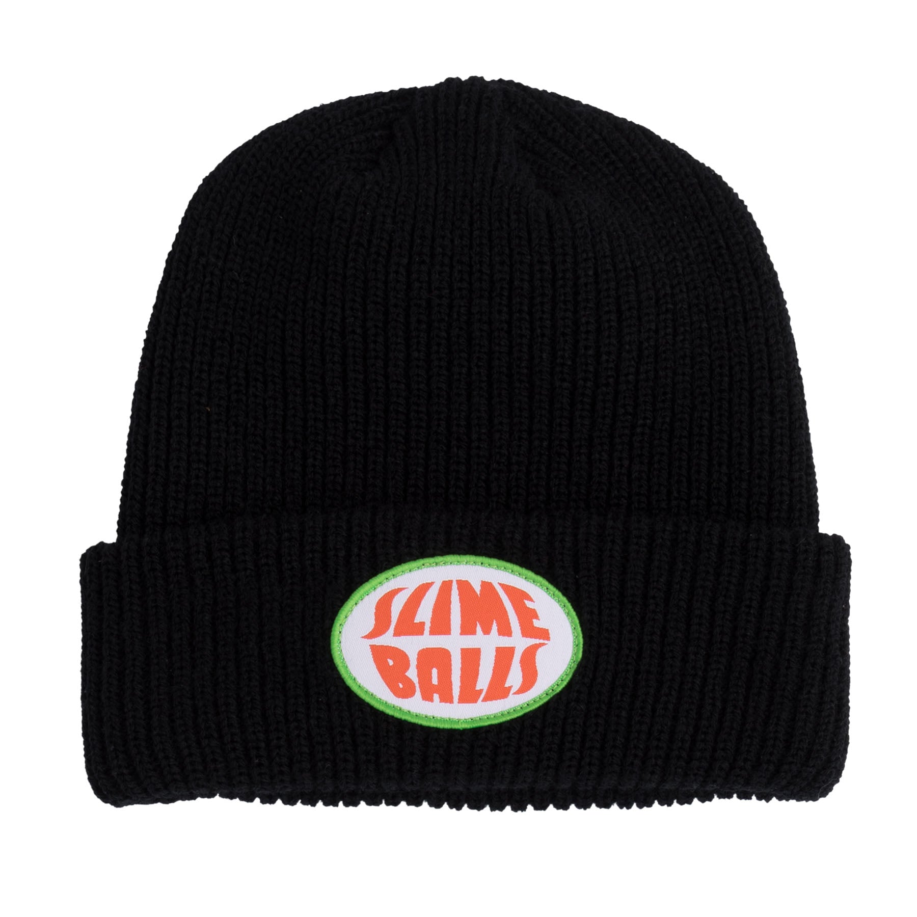 Slime Balls Oval Beanie Long Shoreman Hat Black - Invisible Board Shop