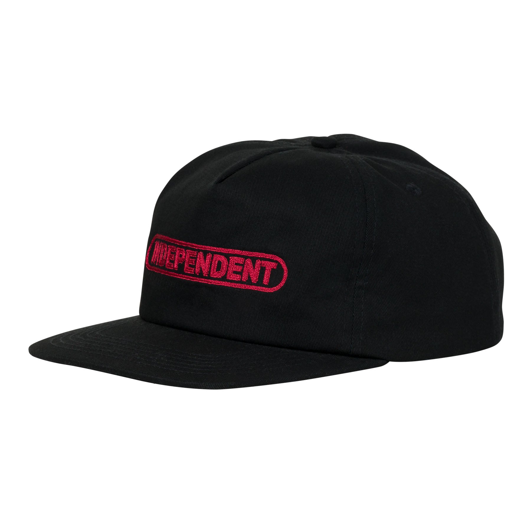 Independent Baseplate Snapback Mid Profile Hat Black OS Unisex - Invisible Board Shop