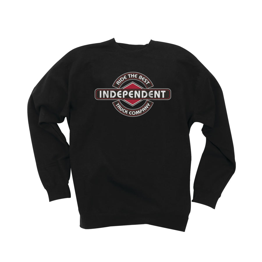 Independent Truck Company RTB Bar Crew Neck Midweight Sweatshirt Black Mens - Invisible Board Shop