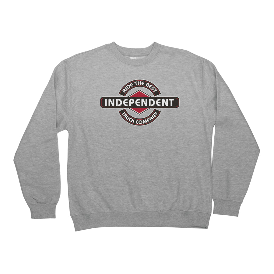Independent Truck Company RTB Bar Crew Neck Midweight Sweatshirt Heather Mens - Invisible Board Shop