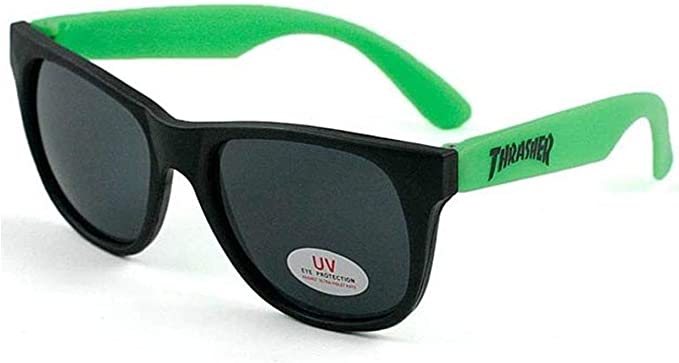 Thrasher Skate Magazine Black and Green Sunglasses - Invisible Board Shop