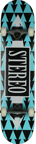 Stereo Arrow Pattern Blue Complete Skateboard 7.5" - Invisible Board Shop