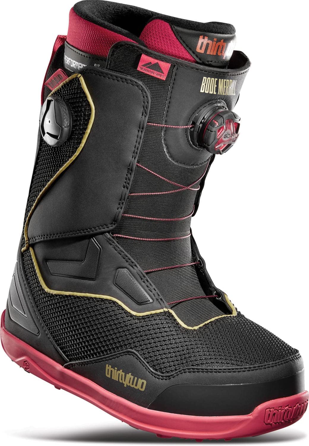 Thirty Two TM-2 Double BOA Wide Mens Snowboard Boots Black/Red - Invisible Board Shop