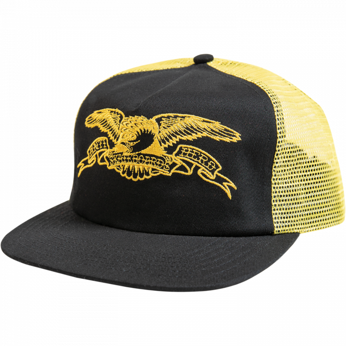 Anti-Hero Basic Eagle Embroidered Hat Gold on Black - Invisible Board Shop