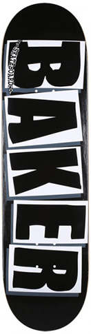 Baker Team Brand Team Logo Black/White Skateboard Deck - 8.0" - Invisible Board Shop