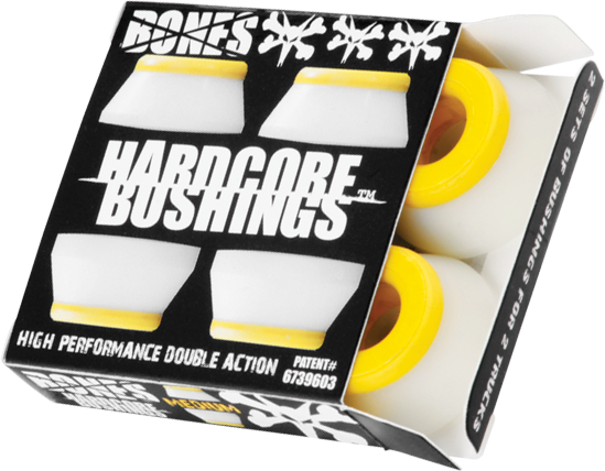 Bones Bushings - Medium - White/Yellow - Invisible Board Shop