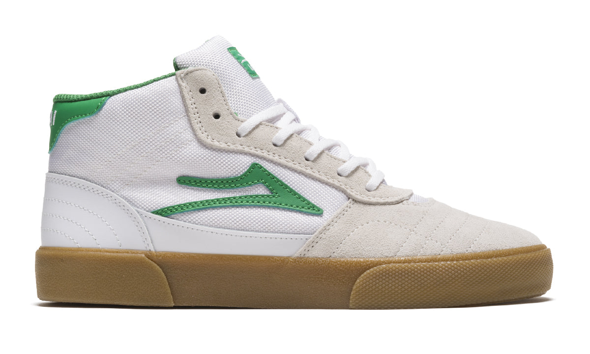 Lakai - Cambridge Mid White Grass Suede Skateboard Shoes - Invisible Board Shop