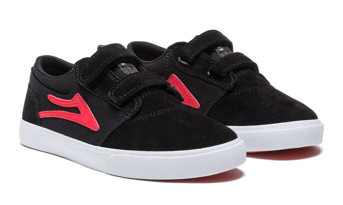 Lakai - Griffin Kids Black Flame Suede Skateboard Shoes - Invisible Board Shop