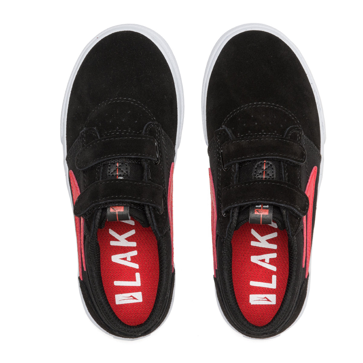 Lakai - Griffin Kids Black Flame Suede Skateboard Shoes - Invisible Board Shop
