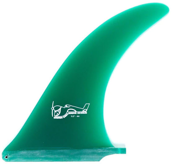 True Ames Single Fin - Greenough 4-A Longboard Fin - 8.5" - Green - Invisible Board Shop