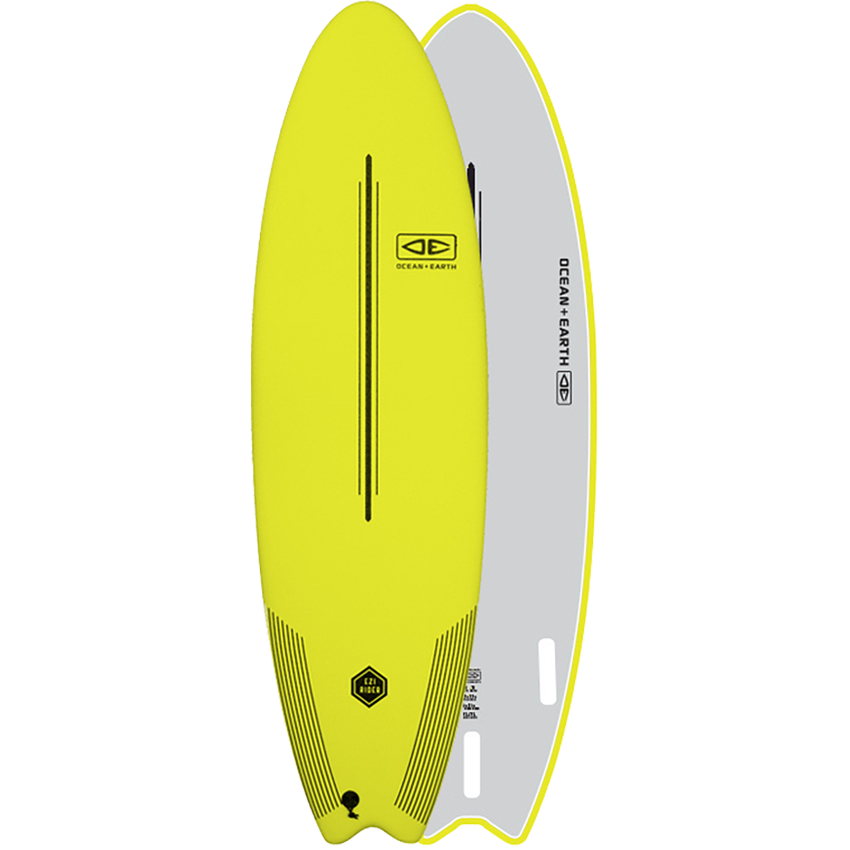 Ocean and Earth Soft Top Surfboard Ezi-Rider 5'6" Lime - Invisible Board Shop