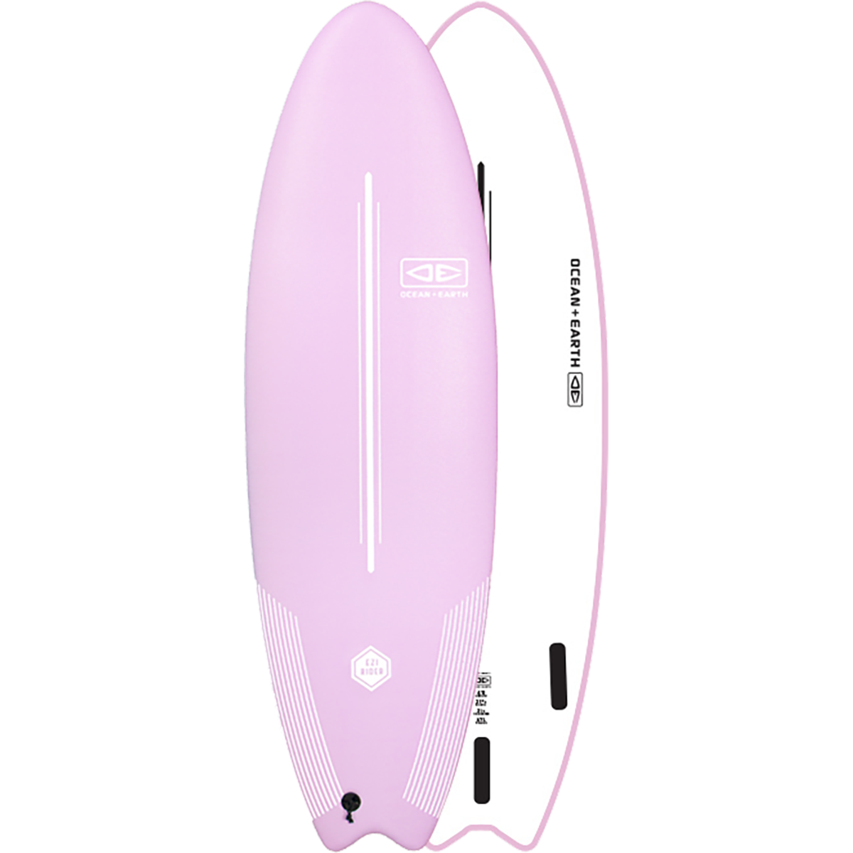 Ocean and Earth Soft Top Surfboard Ezi-Rider 6'0" Pastel Pink - Invisible Board Shop