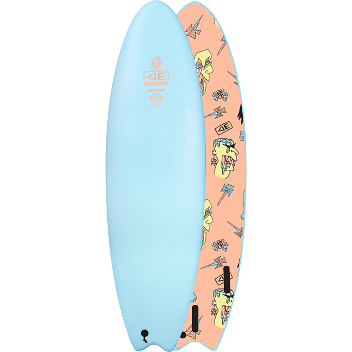 Ocean and Earth Soft Top Surfboard Ezi-Rider Brains 7'0" Blue - Invisible Board Shop